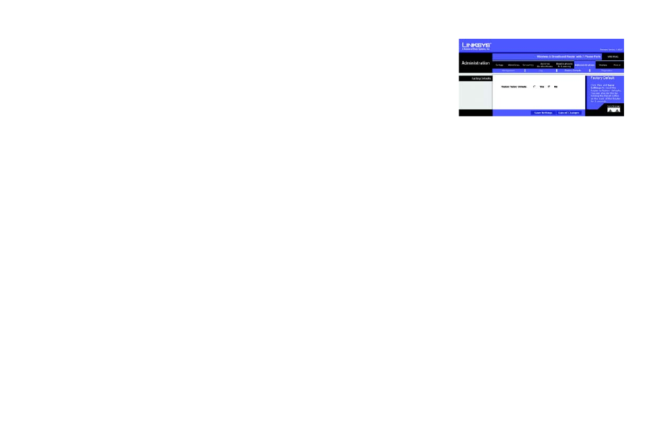 The administration tab - factory defaults | Cisco WRTP54G User Manual | Page 55 / 114