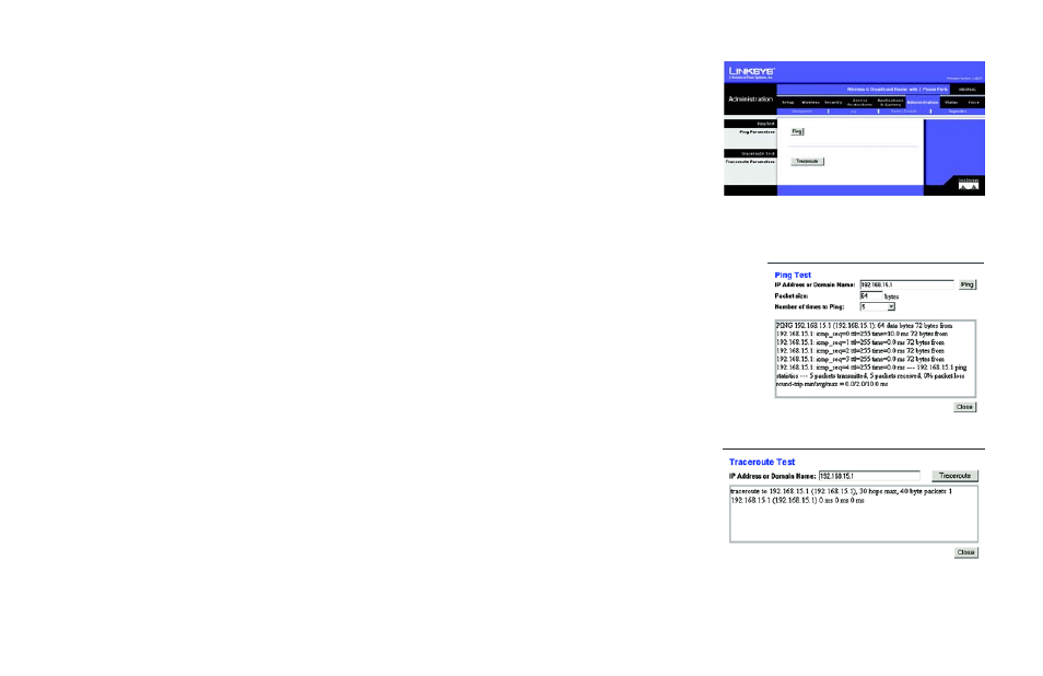 The administration tab - diagnostics | Cisco WRTP54G User Manual | Page 56 / 114