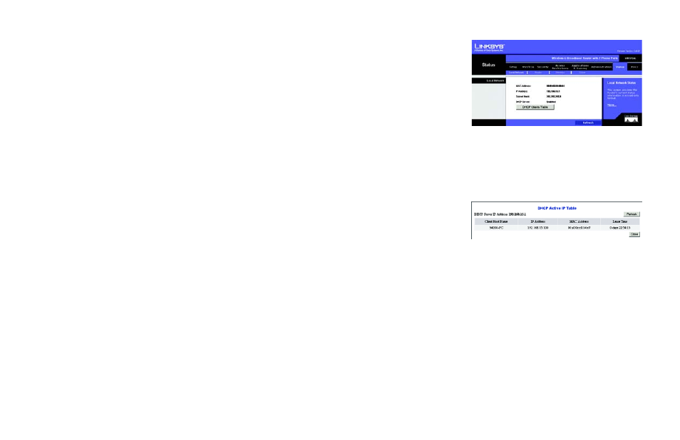 The status tab - local network | Cisco WRTP54G User Manual | Page 57 / 114