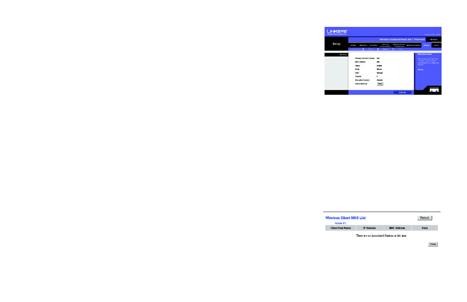 The status tab - wireless | Cisco WRTP54G User Manual | Page 60 / 114