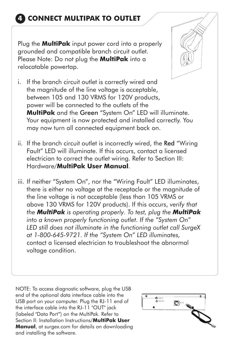 4connect multipak to outlet | SurgeX SX-DS-156 User Manual | Page 3 / 4