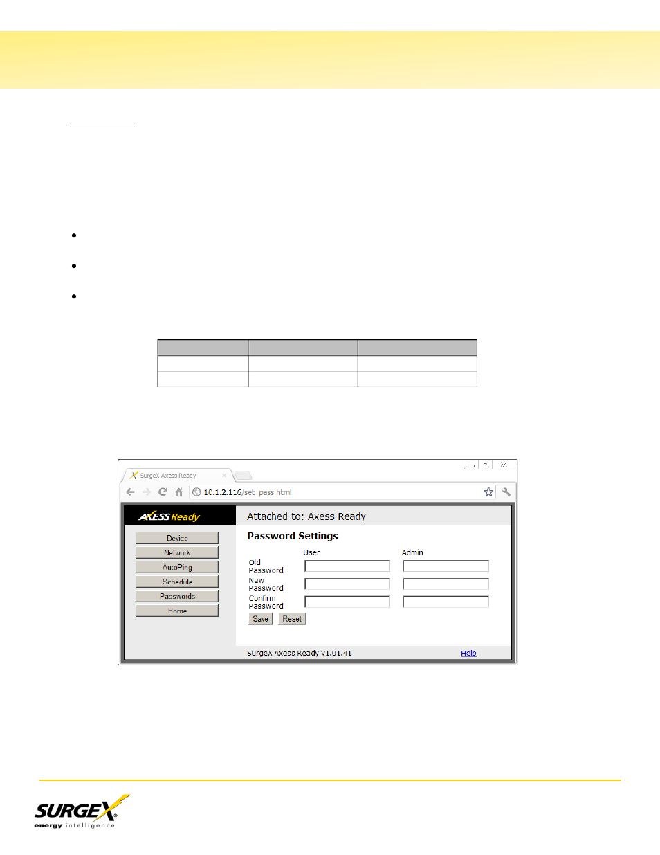 Passwords, Vi. web server, Continued) | SurgeX CM-1115-RT-AR User Manual | Page 18 / 31