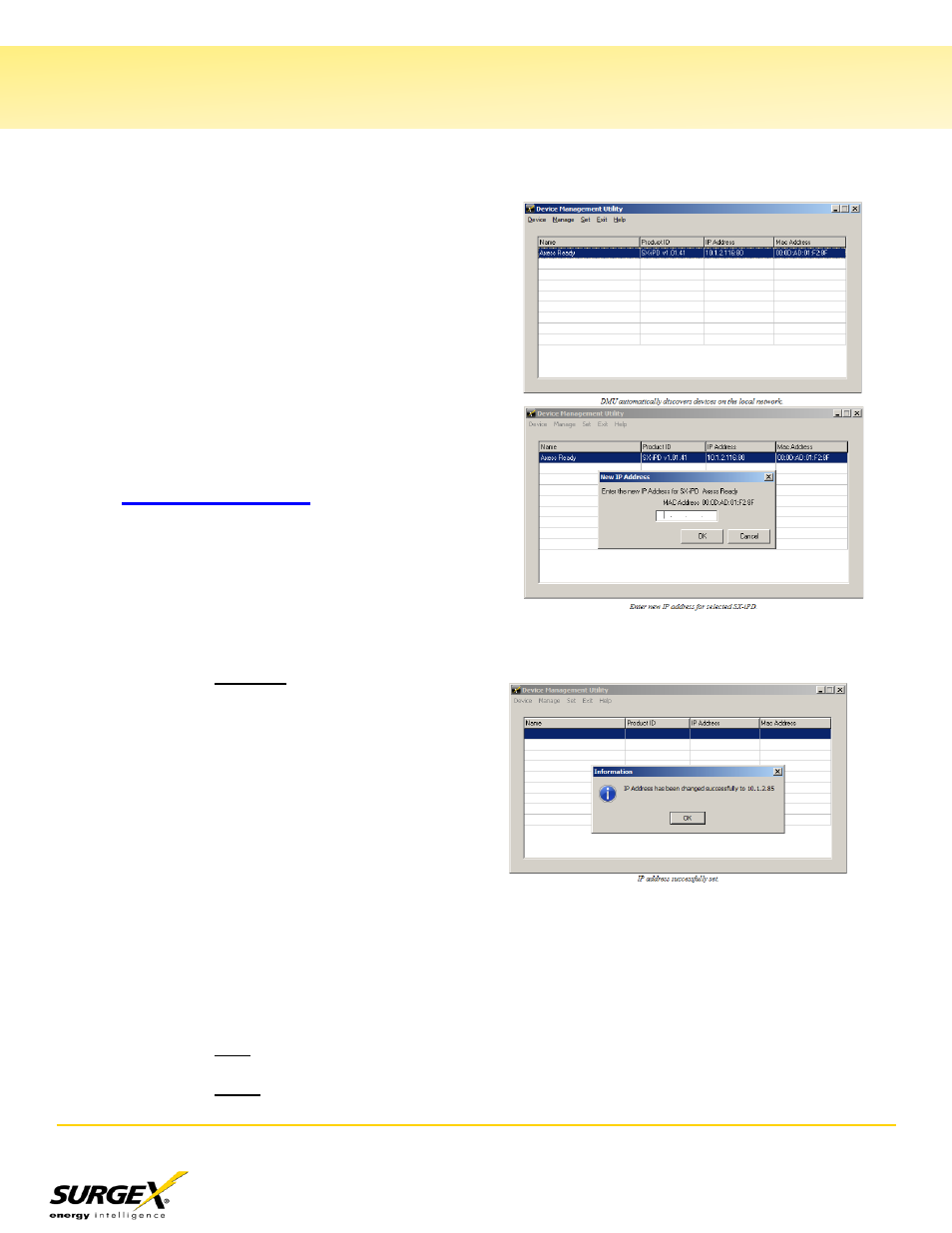 V. initial set-up, Device management utility (dmu) | SurgeX CM-1115-RT-AR User Manual | Page 9 / 31