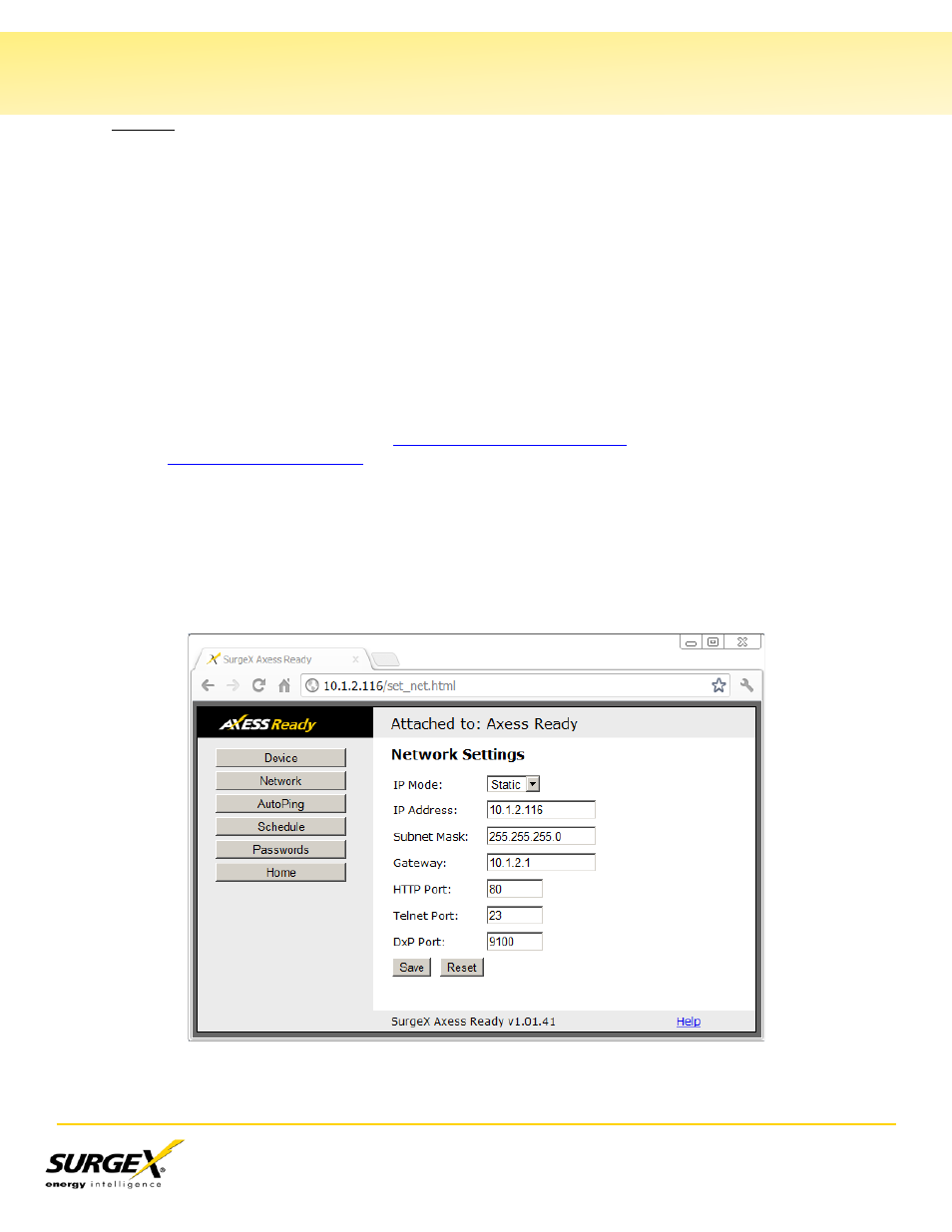Network, Vi. web server, Continued) | SurgeX SX-20NE-RT-AR User Manual | Page 14 / 29