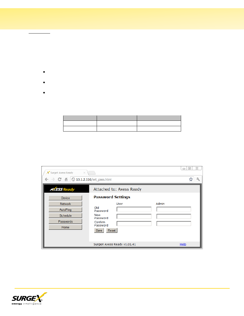 Passwords, Vi. web server, Continued) | SurgeX SX-20NE-RT-AR User Manual | Page 18 / 29