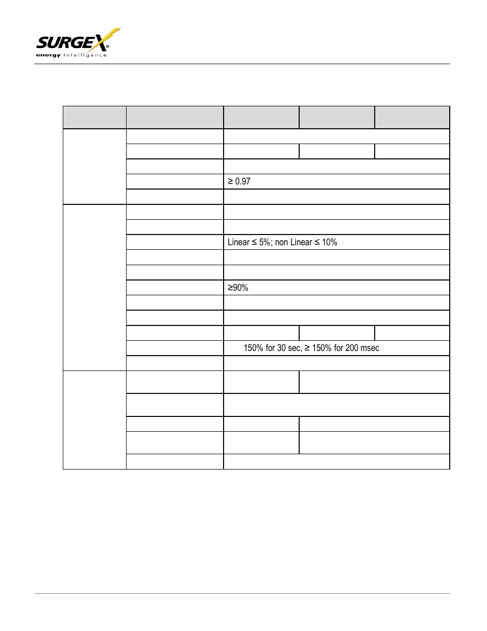 On-line ups user manual, Specifications | SurgeX UPS-3000-OL User Manual | Page 28 / 37