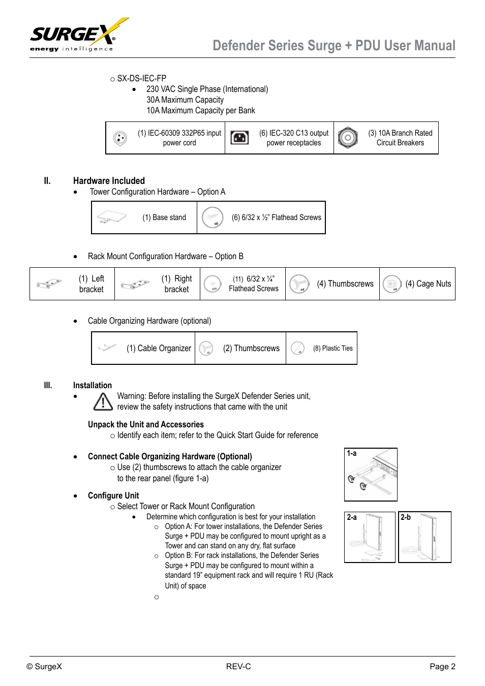 Defender series surge + pdu user manual | SurgeX Defender Series Surge + PDU User Manual | Page 2 / 6