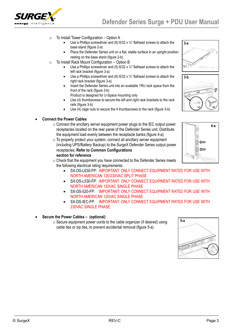 Defender series surge + pdu user manual | SurgeX Defender Series Surge + PDU User Manual | Page 3 / 6