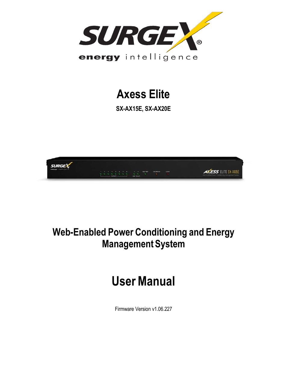 SurgeX SX-AX20E User Manual | 36 pages