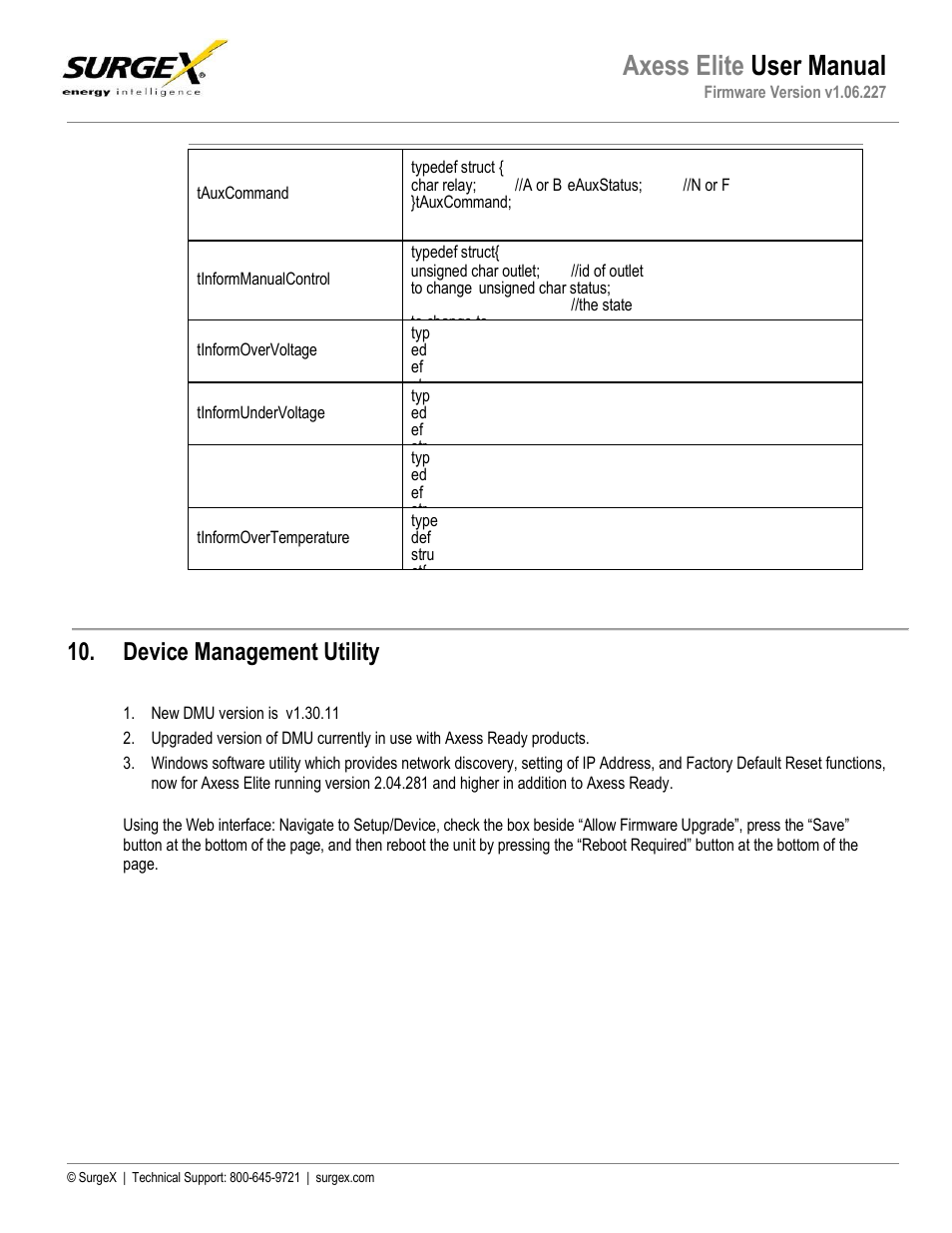 Device management utility, Axess elite user manual | SurgeX SX-AX20E User Manual | Page 33 / 36