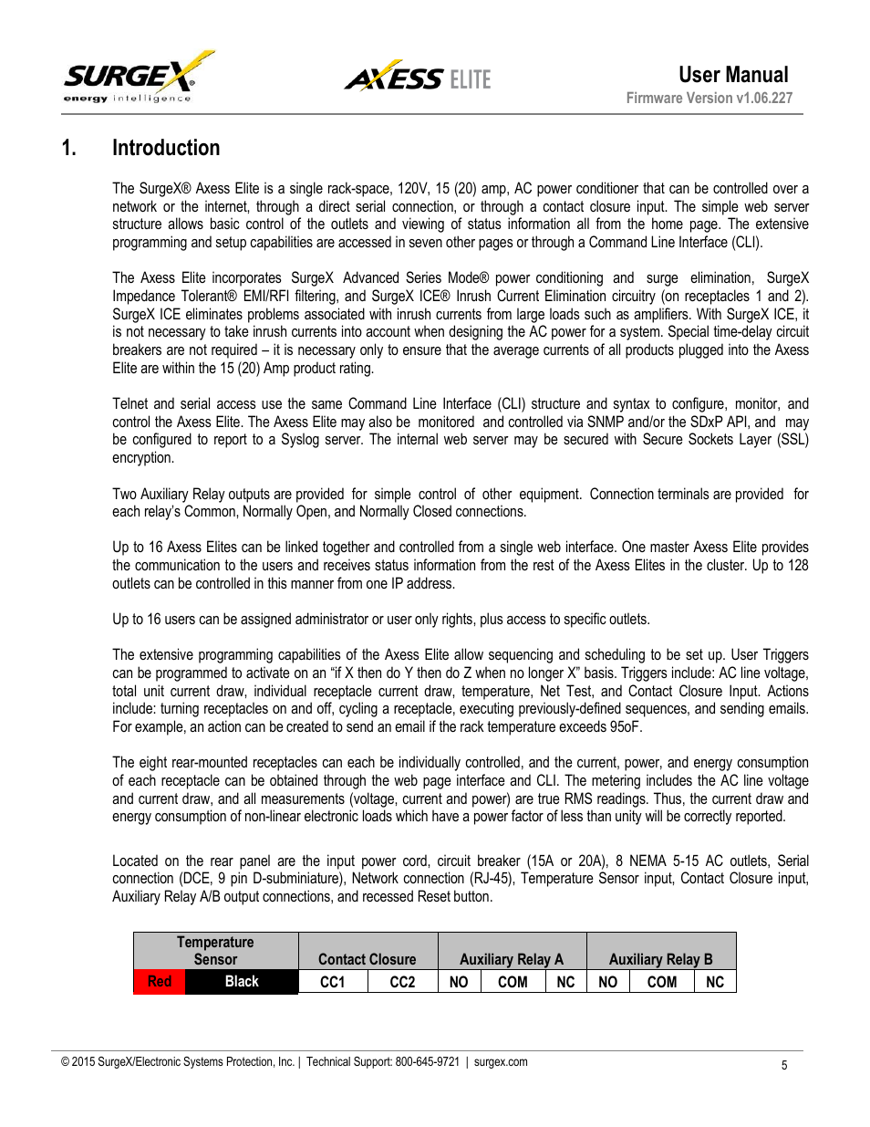 Introduction, User manual | SurgeX SX-AX20E User Manual | Page 6 / 36