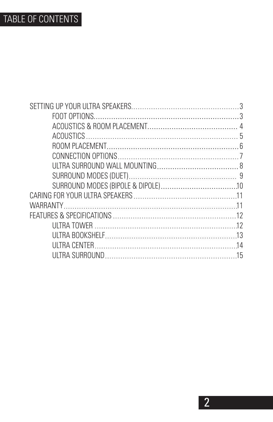 SVS Ultra Speakers User Manual | Page 3 / 17