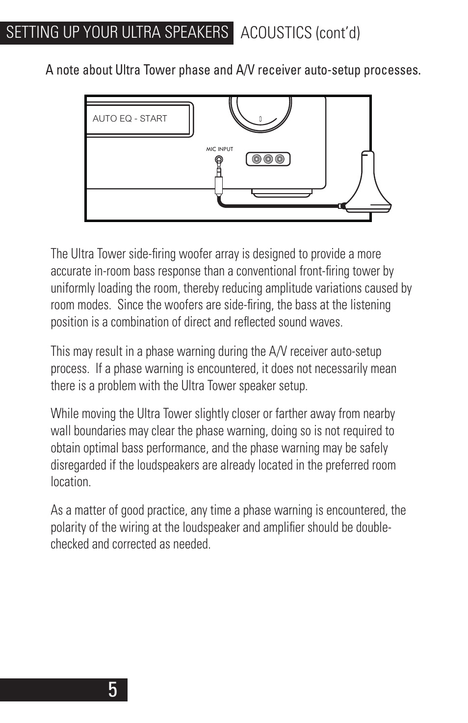 Ultra_speaker_manual_v1.1_01282013_6, Setting up your ultra speakers acoustics (cont’d) | SVS Ultra Speakers User Manual | Page 6 / 17