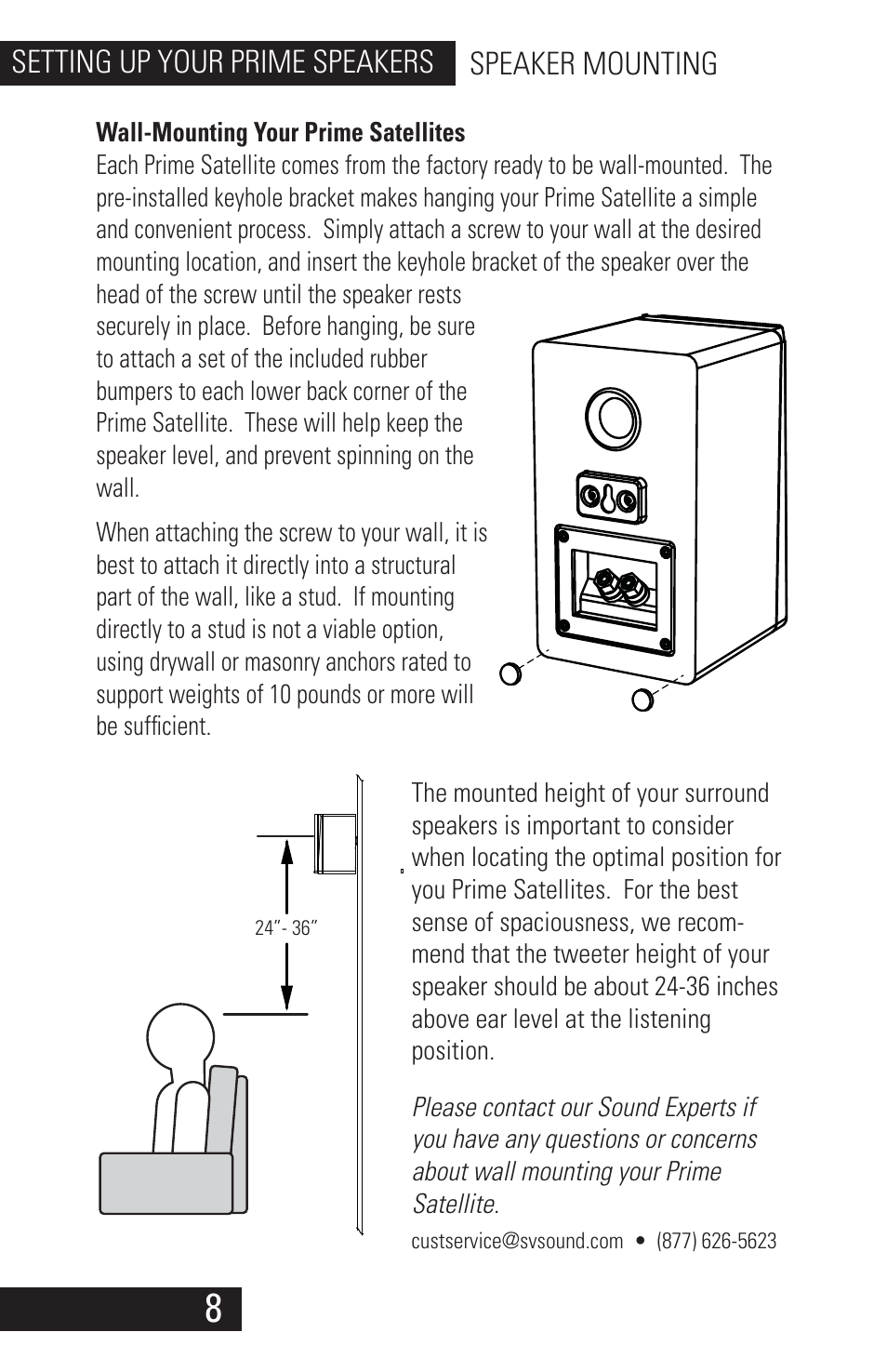 Prime_speaker_manual_08142014_8-3, Setting up your prime speakers speaker mounting | SVS Prime Speakers User Manual | Page 10 / 20