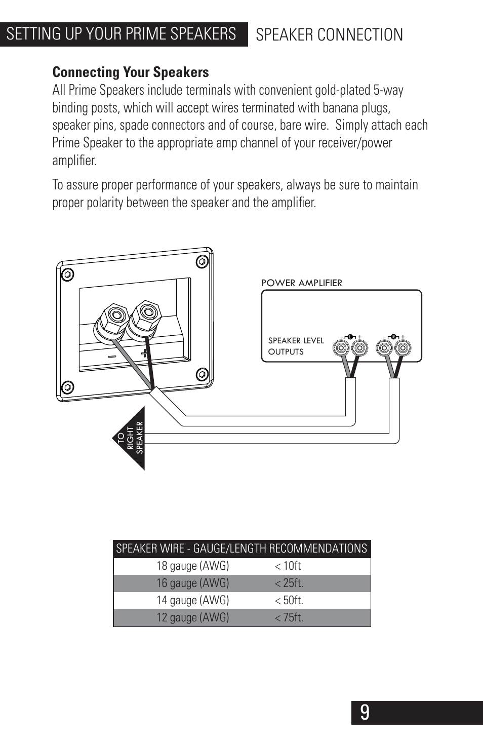 Prime_speaker_manual_08142014_9, Setting up your prime speakers speaker connection | SVS Prime Speakers User Manual | Page 11 / 20