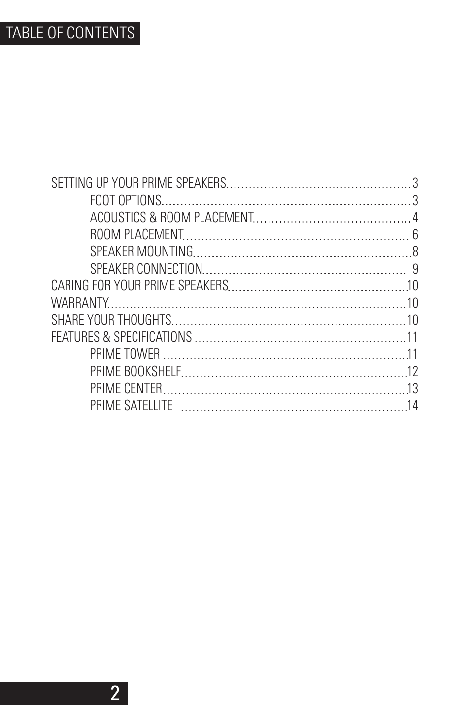 SVS Prime Speakers User Manual | Page 4 / 20