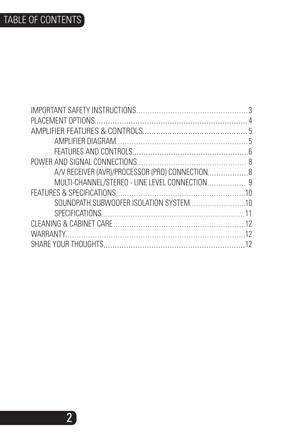 SVS PC-2000 User Manual | Page 4 / 16