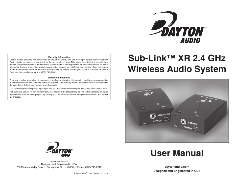 SVS Sublink Wireless Subwooofer System User Manual | 2 pages