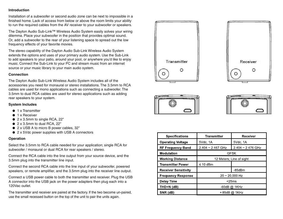 SVS Sublink Wireless Subwooofer System User Manual | Page 2 / 2