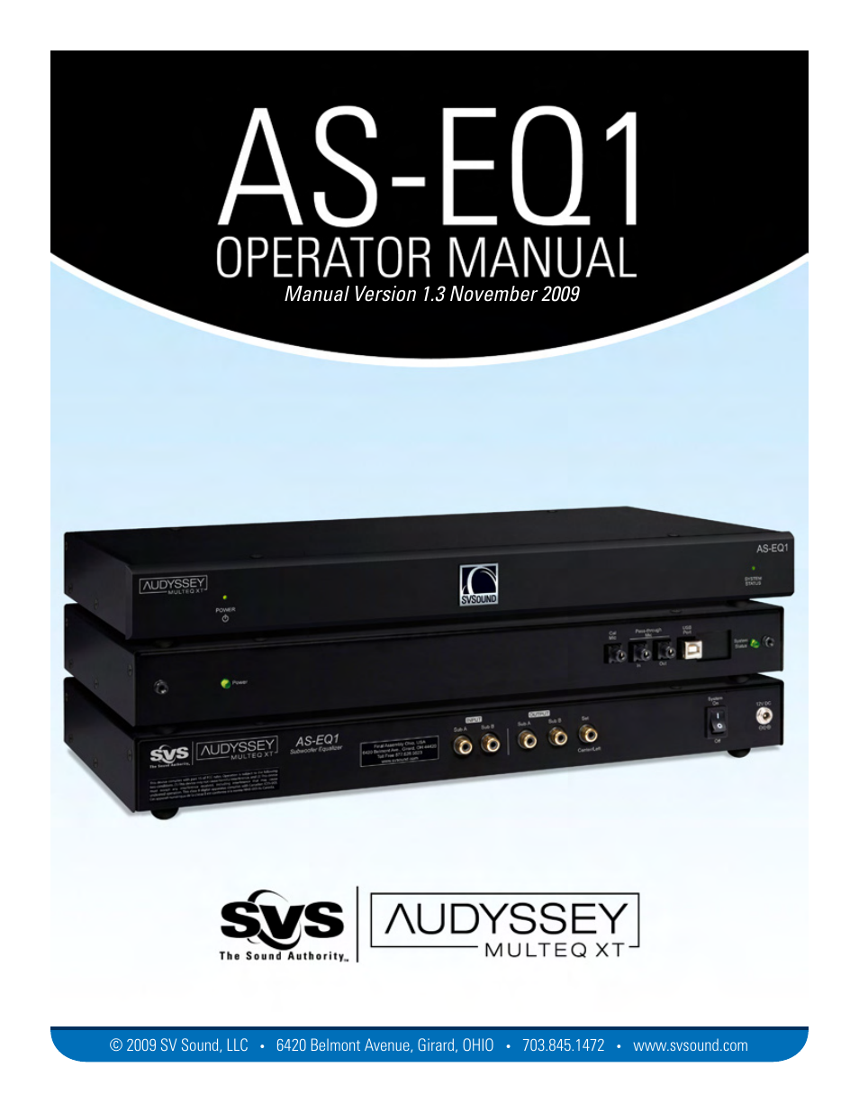 SVS AS EQ1 User Manual | 37 pages