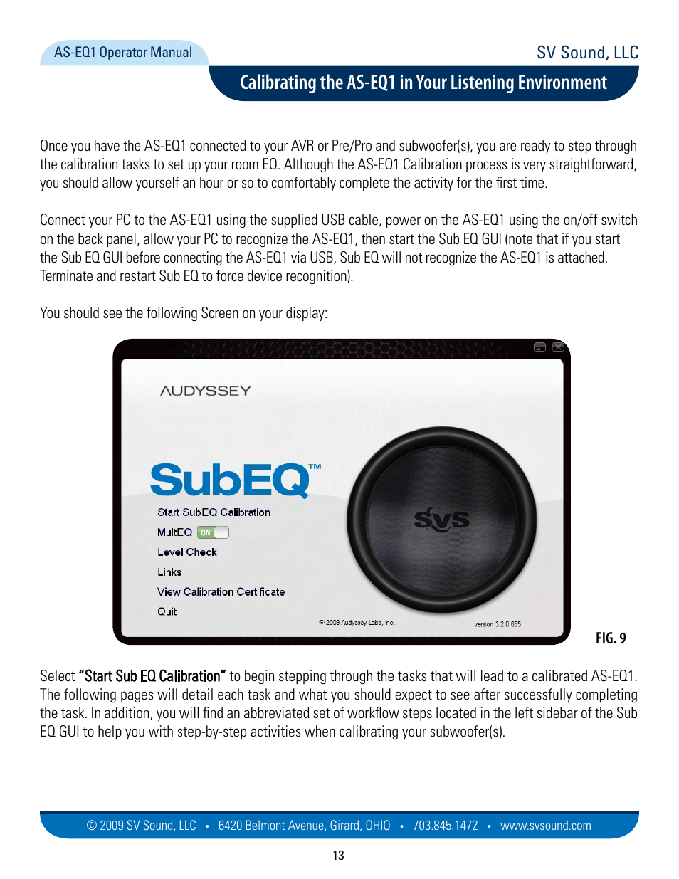 Sv sound, llc, Fig. 9 | SVS AS EQ1 User Manual | Page 13 / 37