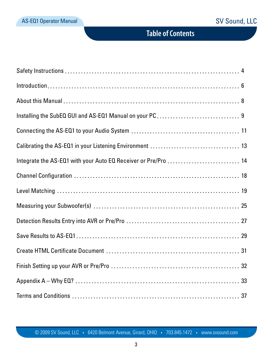 SVS AS EQ1 User Manual | Page 3 / 37