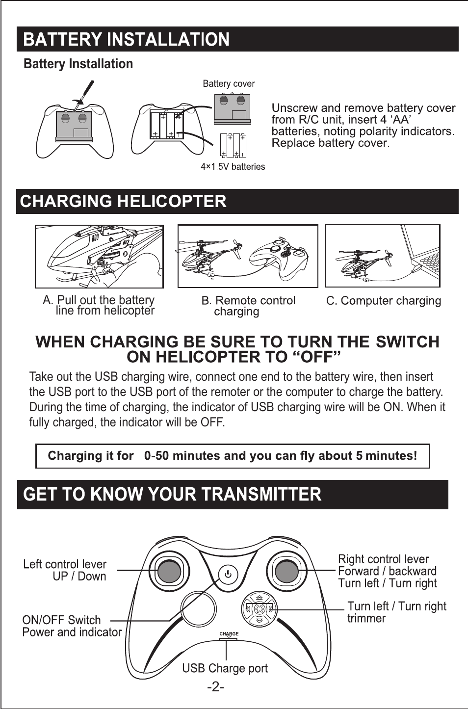 Charging helicopter | Syma Toys F4 User Manual | Page 3 / 8