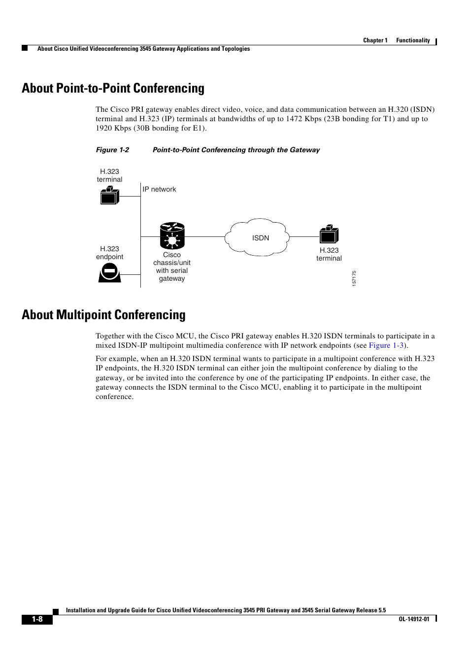 About point-to-point conferencing, About multipoint conferencing | Cisco 545 Serial User Manual | Page 14 / 74