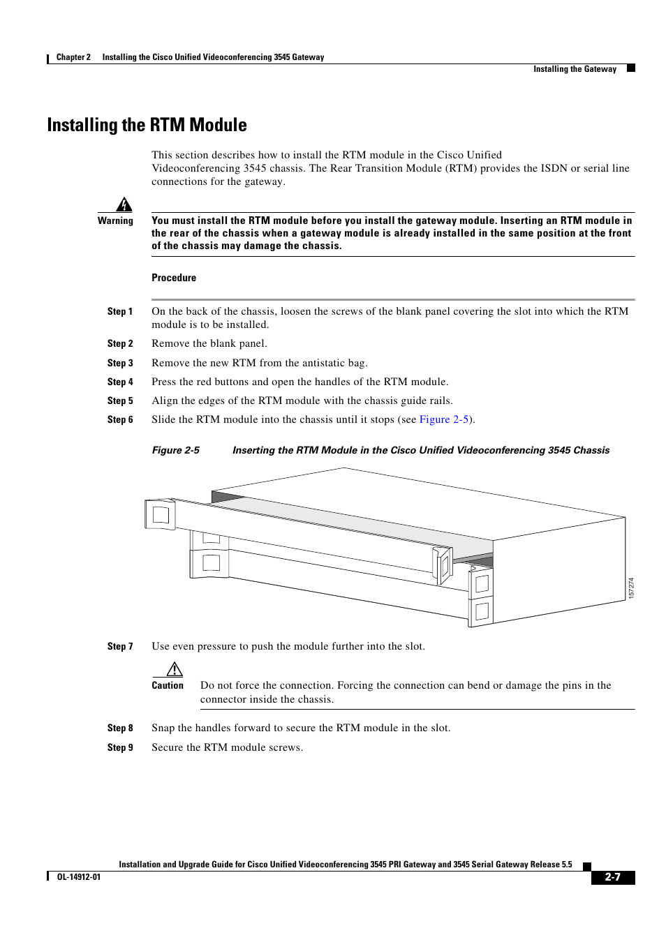 Installing the rtm module | Cisco 545 Serial User Manual | Page 27 / 74