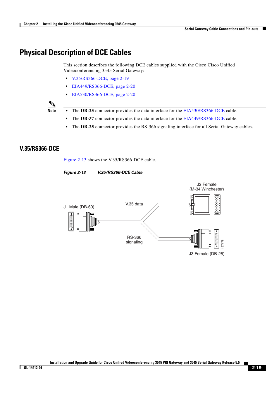 Physical description of dce cables | Cisco 545 Serial User Manual | Page 39 / 74