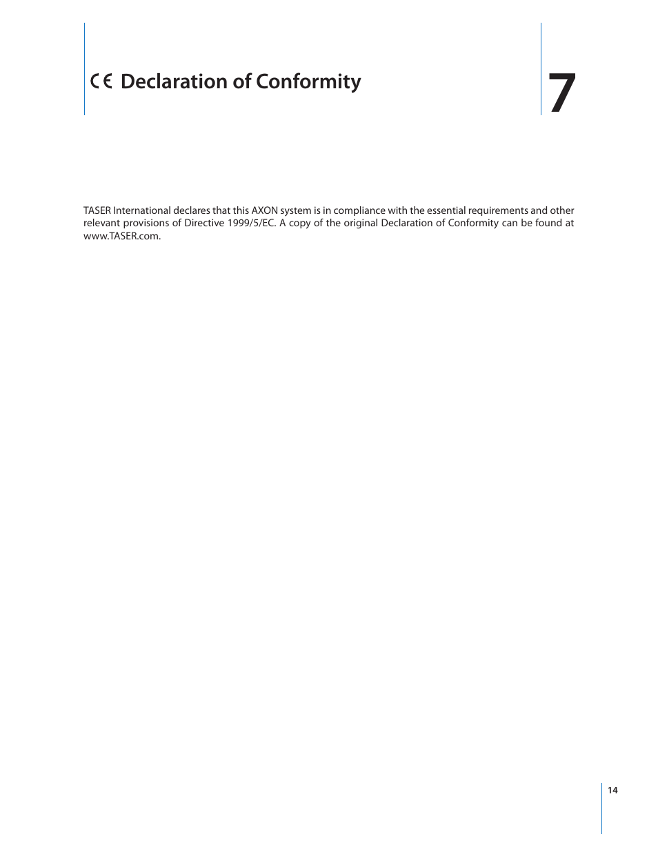 Taser Axon-Body User Manual | Page 14 / 15