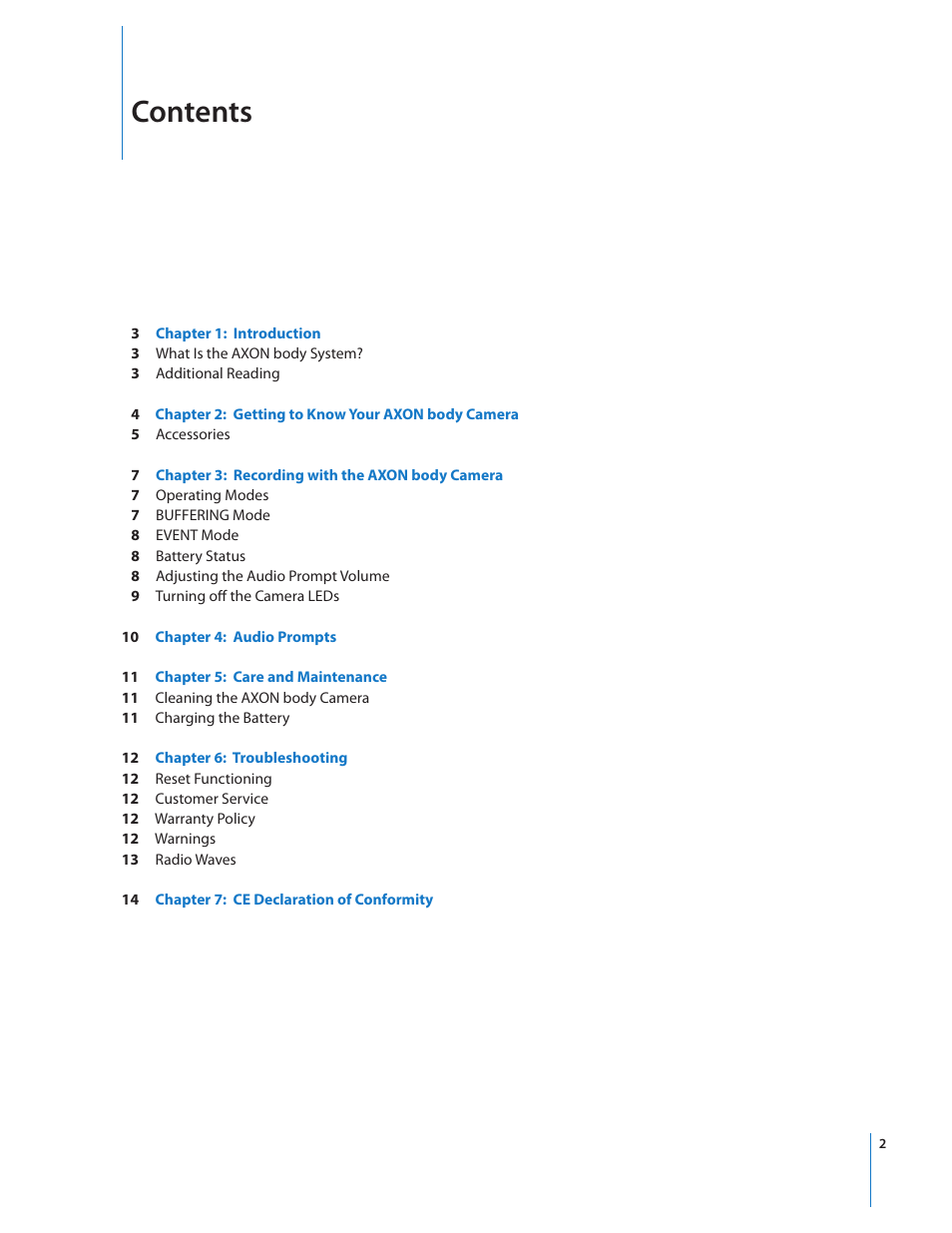 Taser Axon-Body User Manual | Page 2 / 15