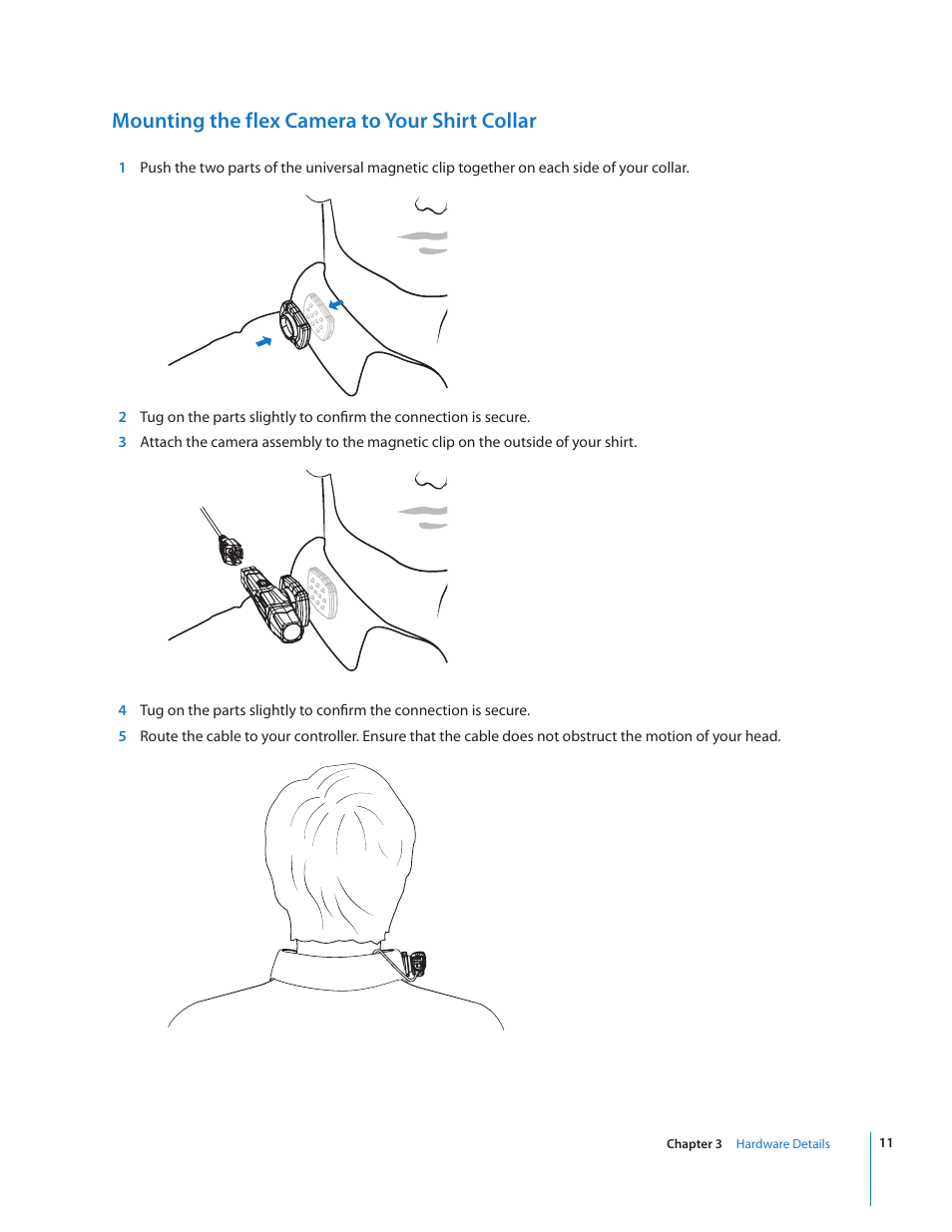 Mounting the flex camera to your shirt collar | Taser Axon-Flex User Manual | Page 11 / 19