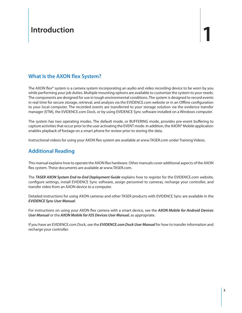 Introduction | Taser Axon-Flex User Manual | Page 3 / 19