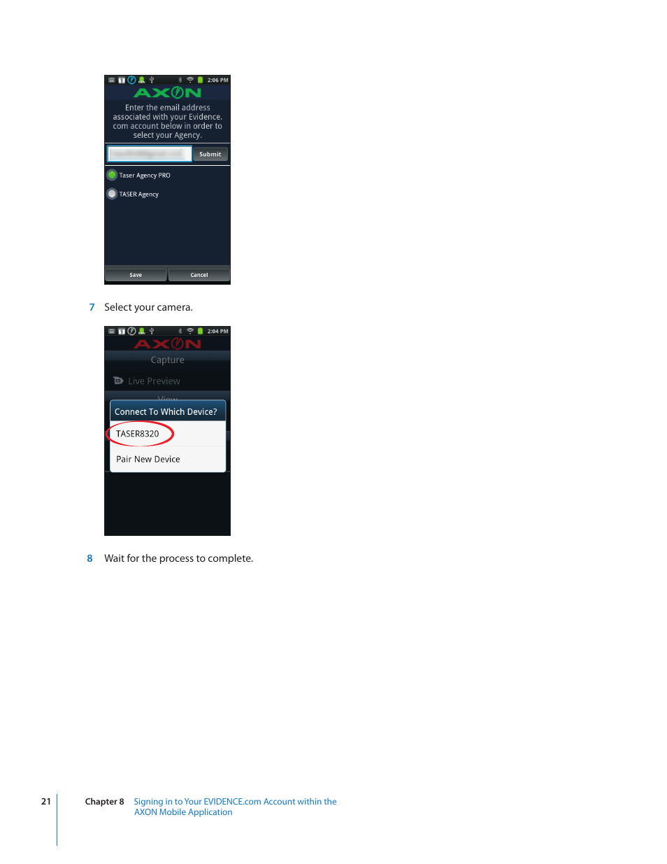 Taser Axon-Mobile User Manual | Page 21 / 28