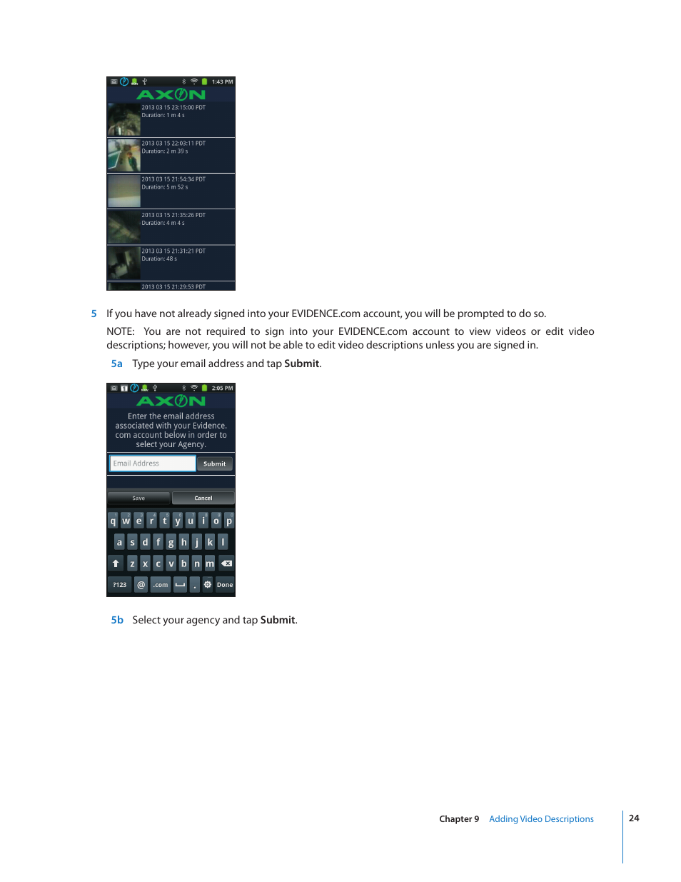 Taser Axon-Mobile User Manual | Page 24 / 28