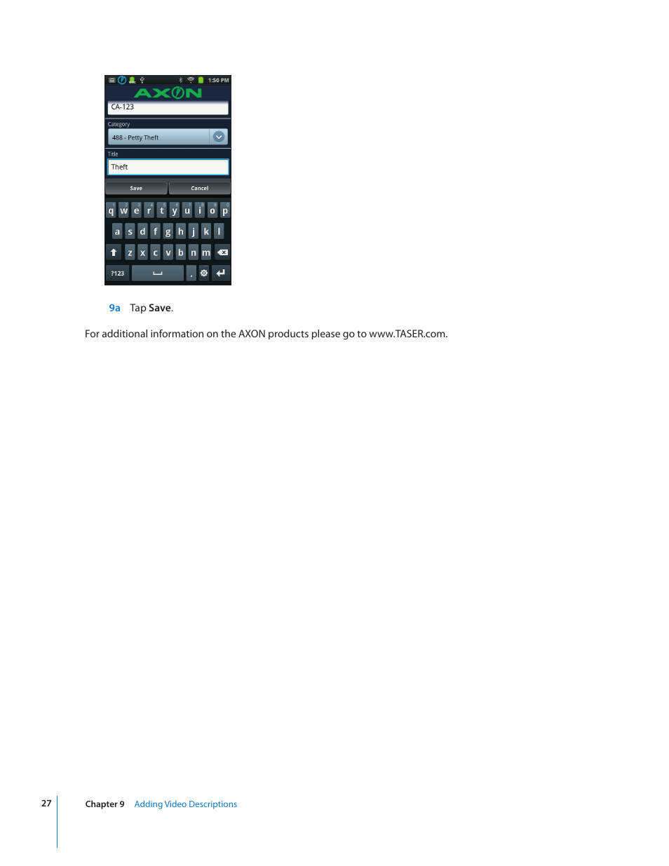 Taser Axon-Mobile User Manual | Page 27 / 28