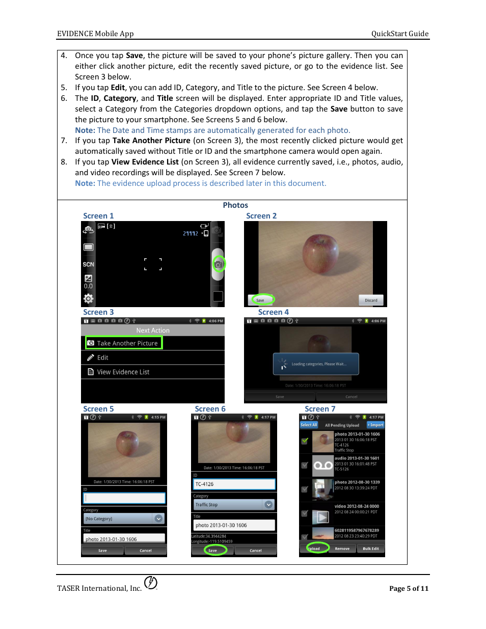 Taser Evidence-Mobile User Manual | Page 5 / 11