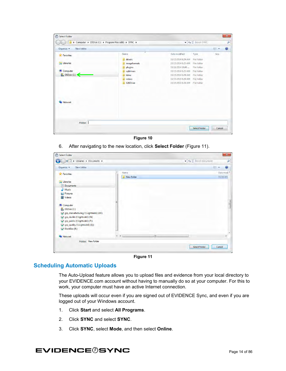 Scheduling automatic uploads | Taser Evidence-Sync User Manual | Page 14 / 86