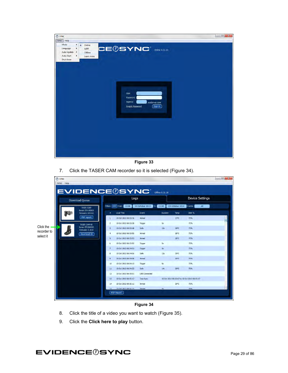 Taser Evidence-Sync User Manual | Page 29 / 86