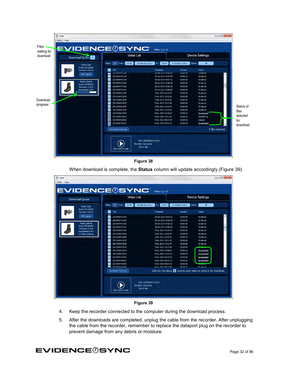 Ur (figure 38) | Taser Evidence-Sync User Manual | Page 32 / 86