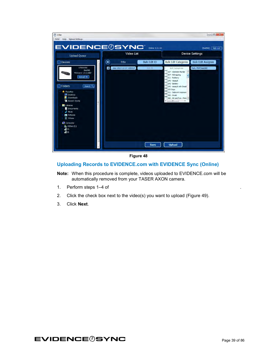 Figure 48) | Taser Evidence-Sync User Manual | Page 39 / 86