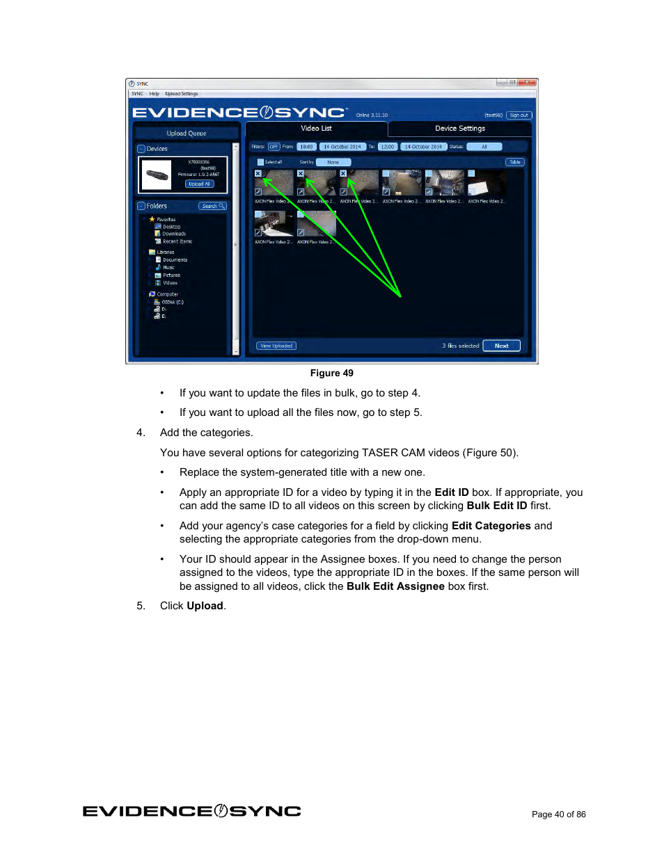 Taser Evidence-Sync User Manual | Page 40 / 86