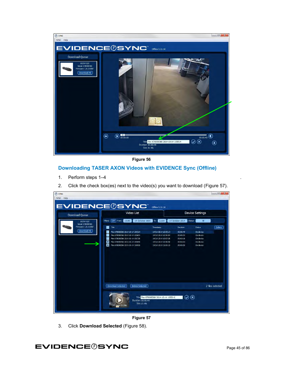 E (figure 56) | Taser Evidence-Sync User Manual | Page 45 / 86