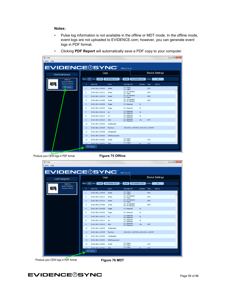 Figure 75, Figure 76 | Taser Evidence-Sync User Manual | Page 59 / 86