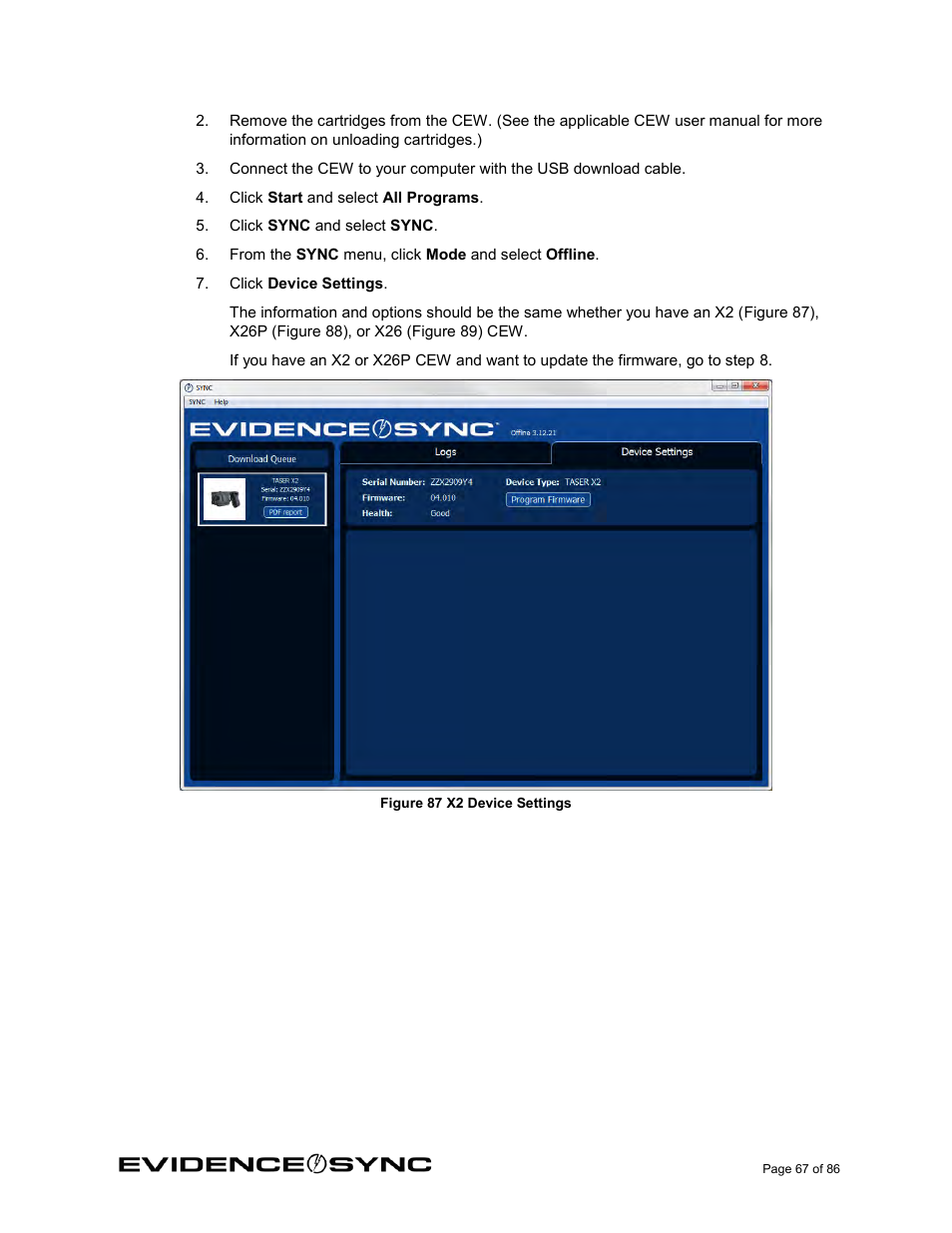 Taser Evidence-Sync User Manual | Page 67 / 86