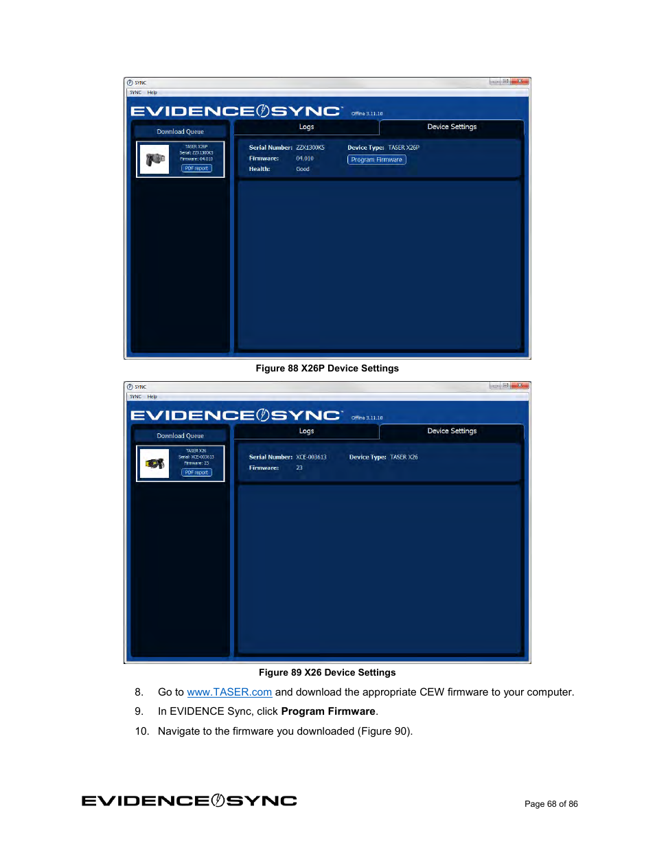 Figure 88), Figure 89) | Taser Evidence-Sync User Manual | Page 68 / 86