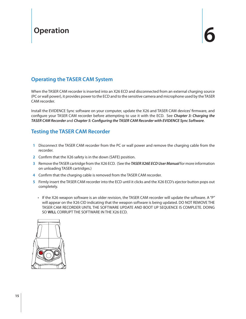 Operation | Taser CAM User Manual | Page 15 / 26
