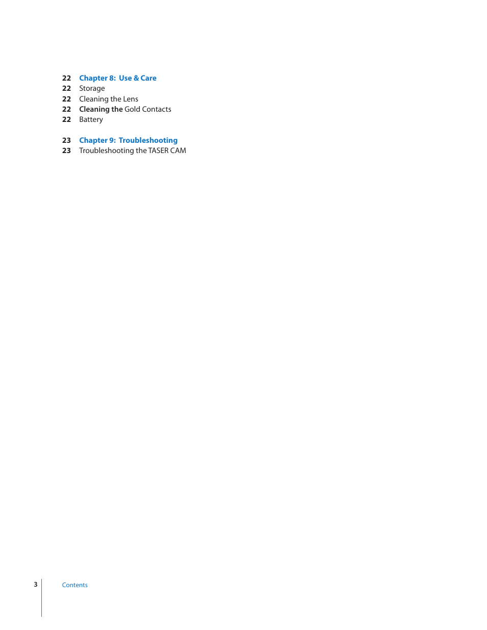 Taser CAM User Manual | Page 3 / 26