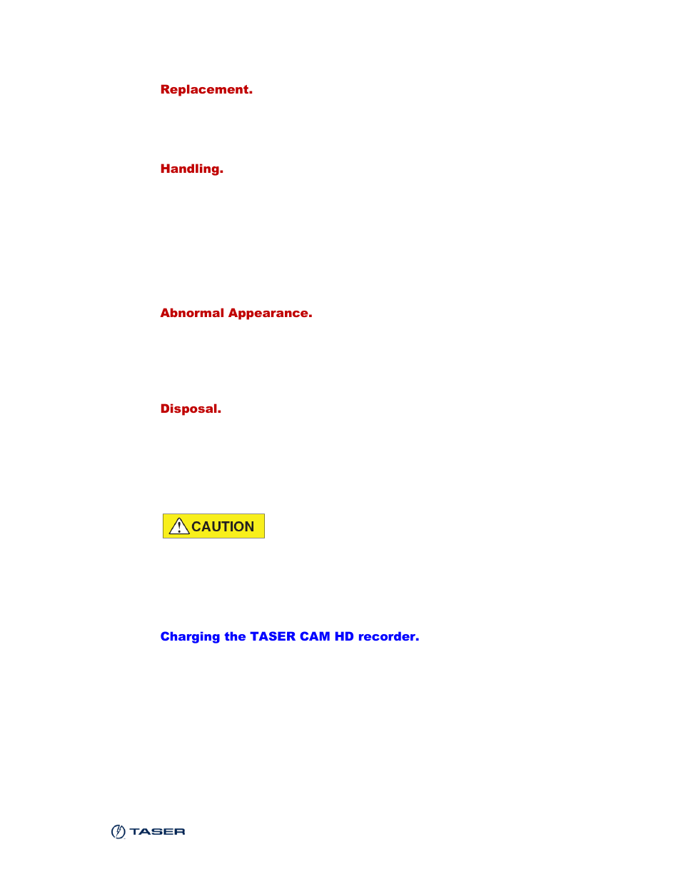 Safety information: general maintenance & use | Taser CAM-HD User Manual | Page 6 / 48